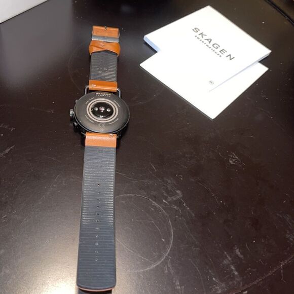 NWOT SKAGEN Unisex Falster 3 Brown Leather Strap Touchscreen Smart Watch 43mm - Picture 7 of 10